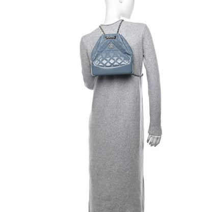 Chanel Patent Goatskin Quilted Small Gabrielle Backpack Blue 2 of 9