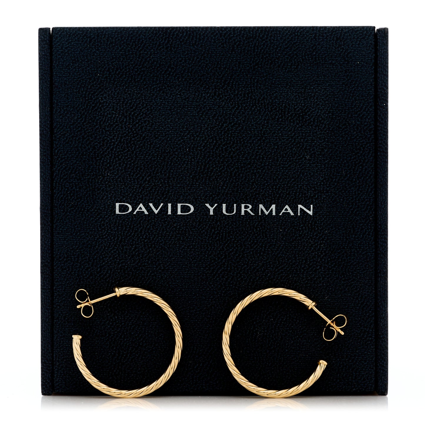 18K Yellow Gold Small Cablespira Hoop Earrings