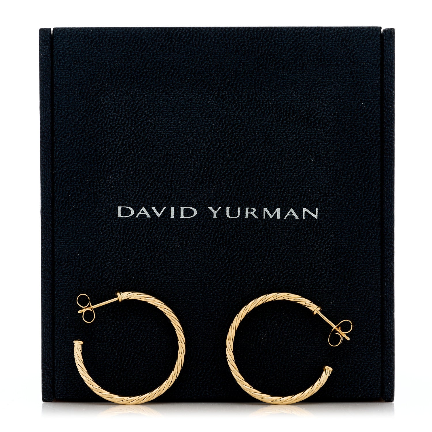 David Yurman 18K Yellow Gold Small Cablespira Hoop Earrings 5 of 5