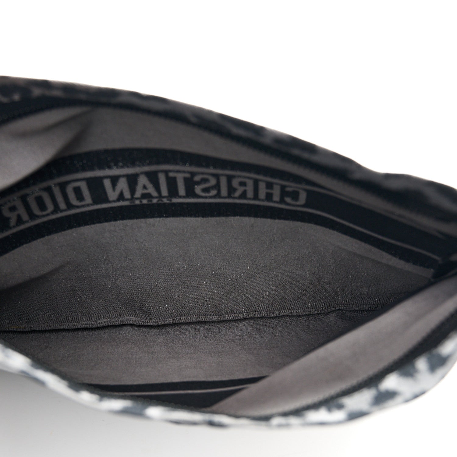 Christian Dior Canvas Embroidered Mizza Diortravel Zipped Pouch Black Grey 5 of 7