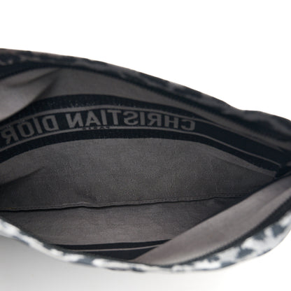 Christian Dior Canvas Embroidered Mizza Diortravel Zipped Pouch Black Grey 5 of 7