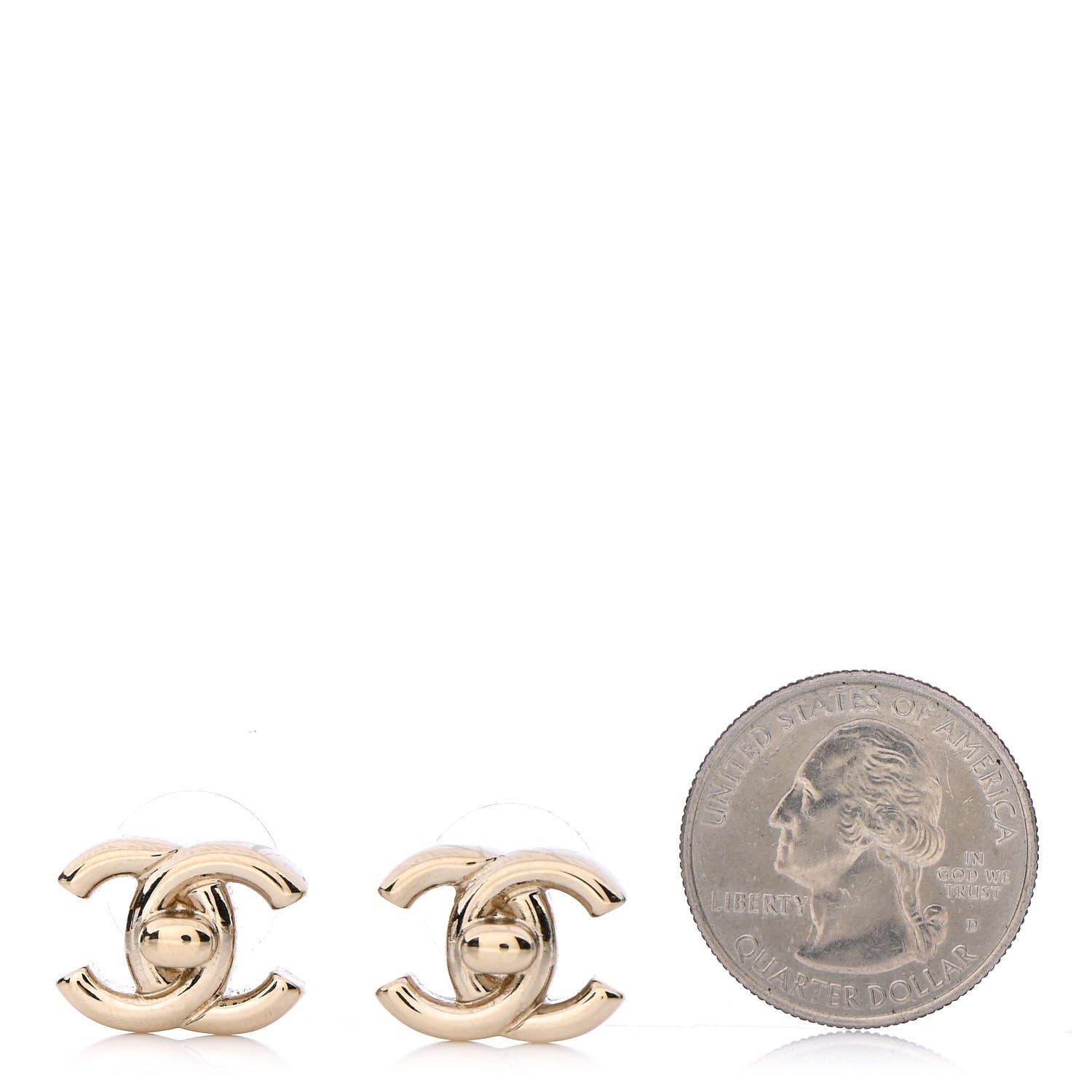 Chanel Metal CC Turnlock Earrings Gold 2 of 4