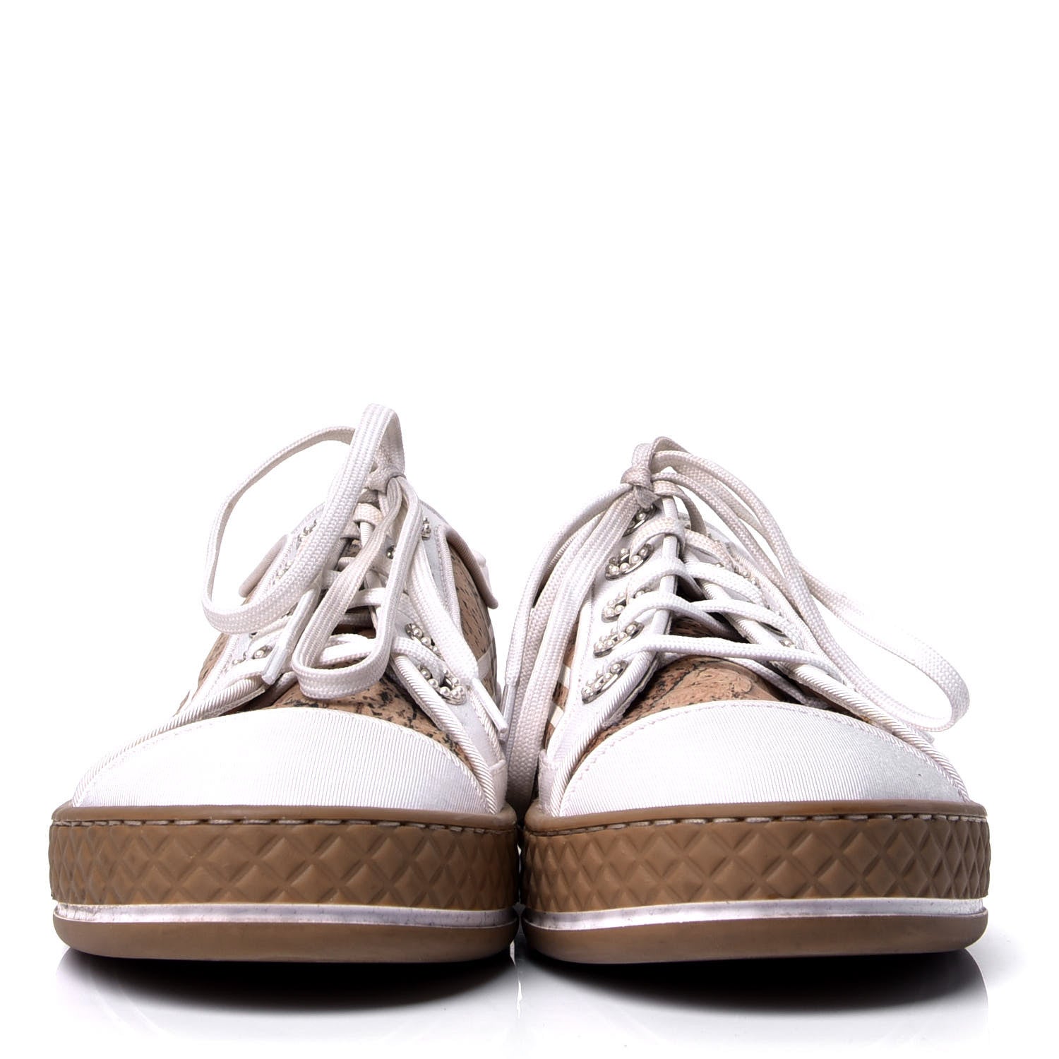 Chanel Cork Jetty Sneaker 37 Brown White 2 of 6