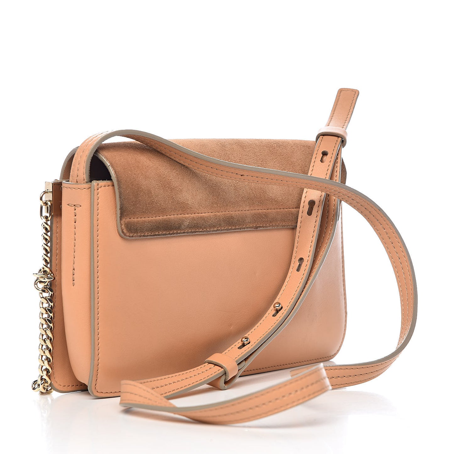Suede Calfskin Small Faye Shoulder Bag Blushy Pink