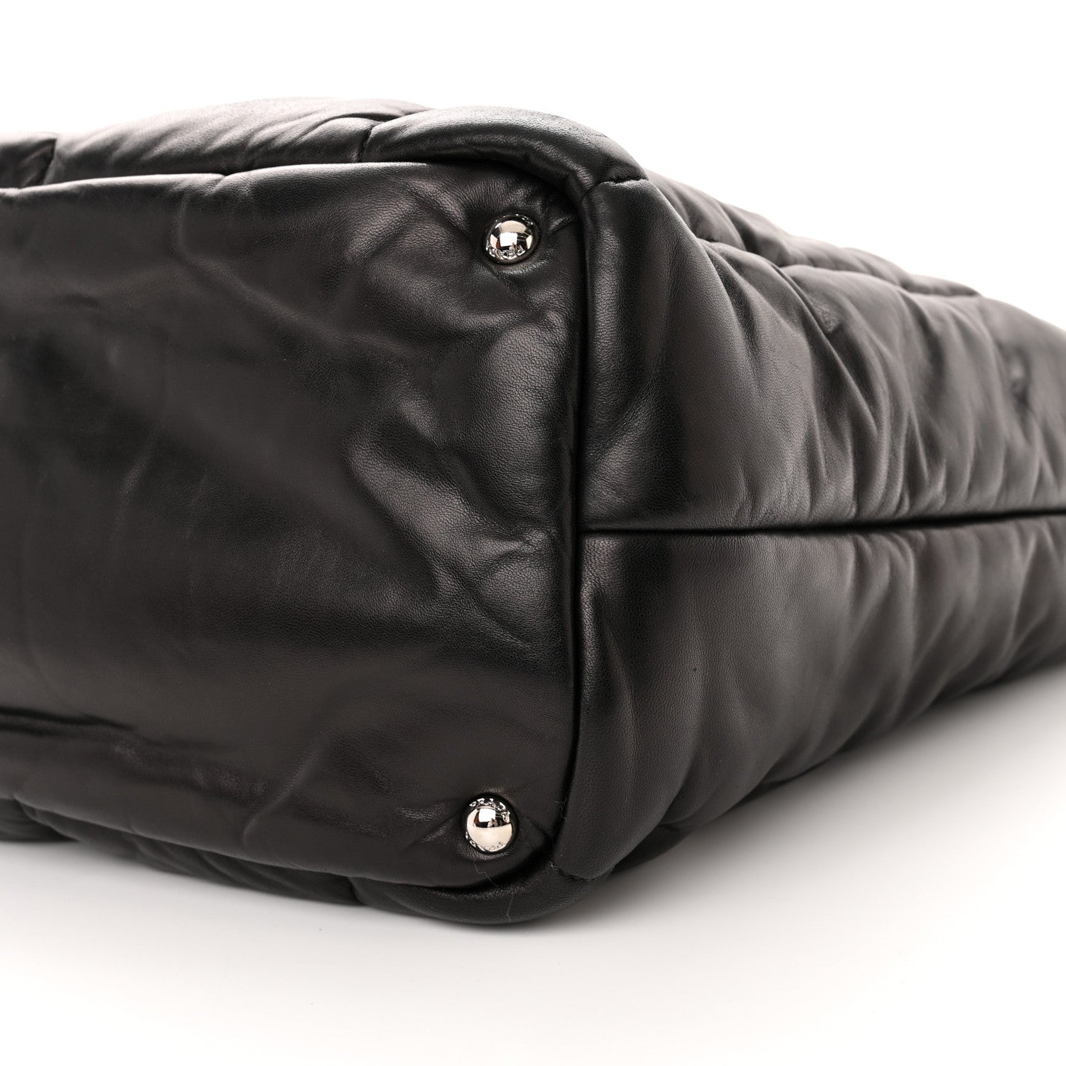 Prada Nappa Bomber North South Tote Black 9 of 9