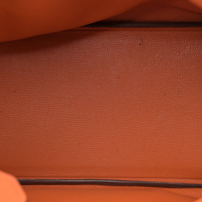 Hermes Taurillon Clemence Birkin 35 Orange 5 of 17