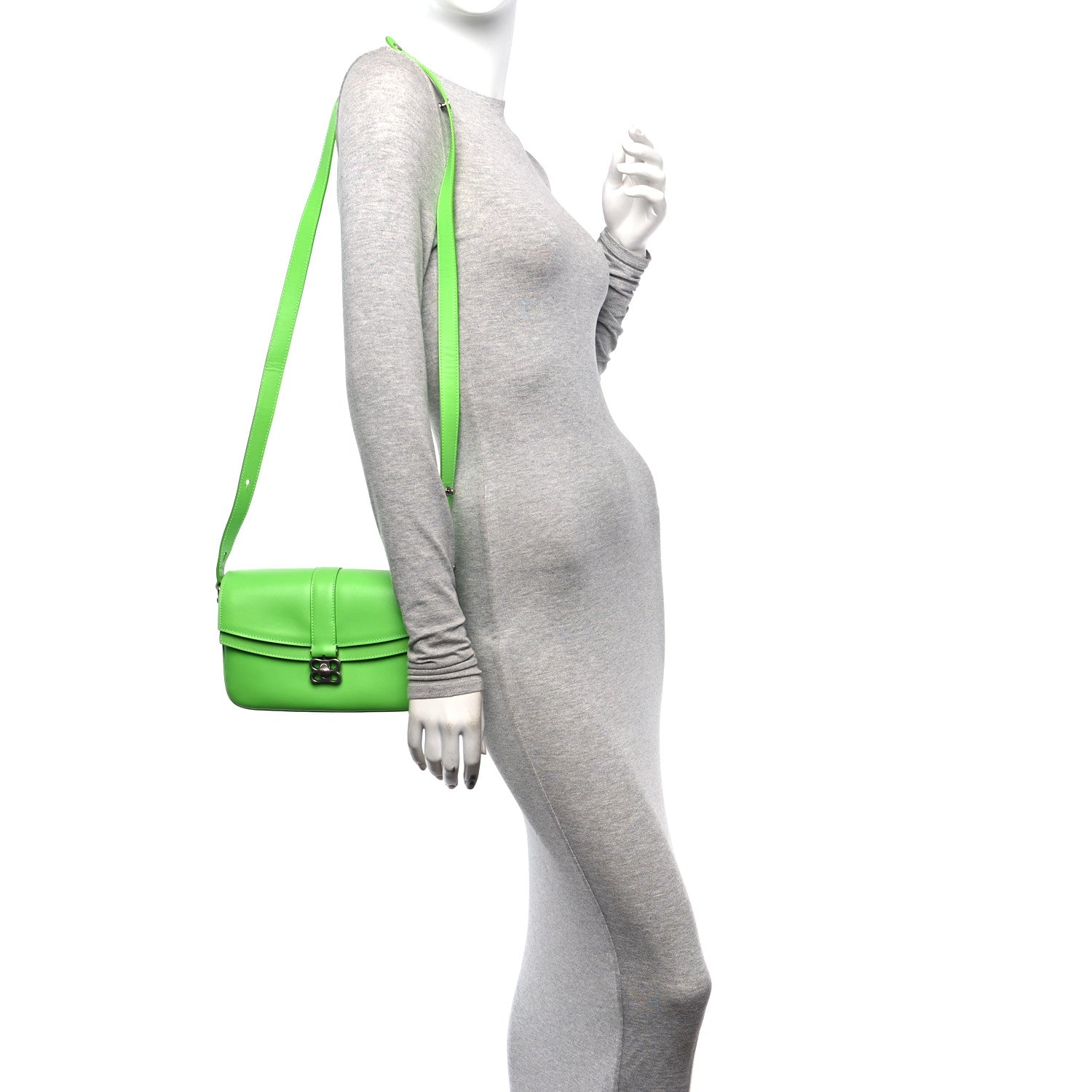 Balenciaga Classic Calfskin Small Lady Flap Bag Acid Green 2 of 12