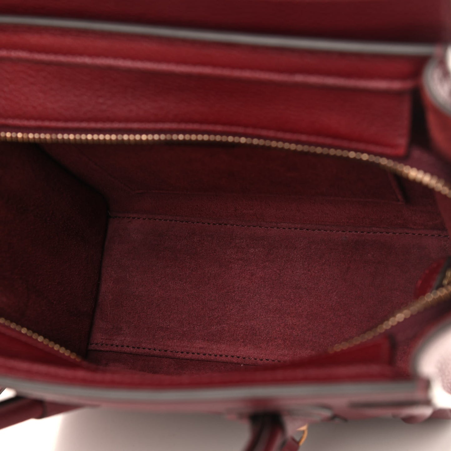 Drummed Calfskin Nano Luggage Burgundy