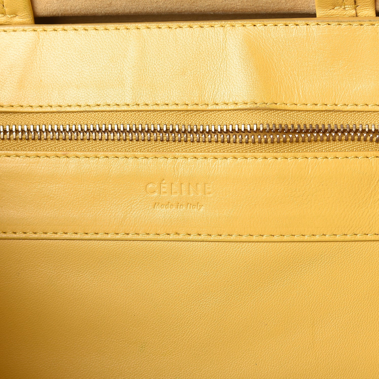 Celine Lambskin Vertical Bi-Cabas Yellow Black 6 of 11
