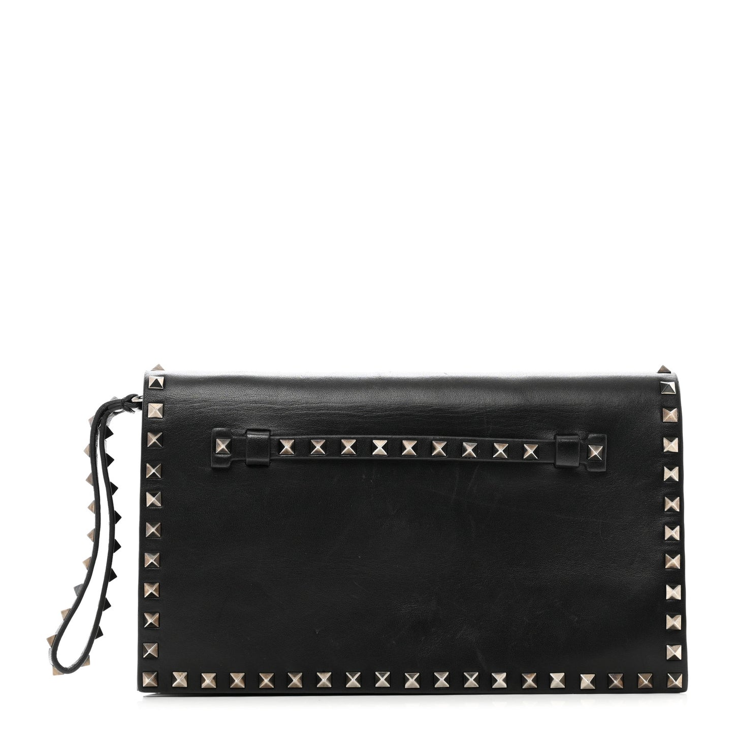Nappa Rockstud Wristlet Clutch Black