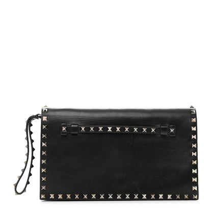 Valentino Garavani Nappa Rockstud Wristlet Clutch Black 1 of 8