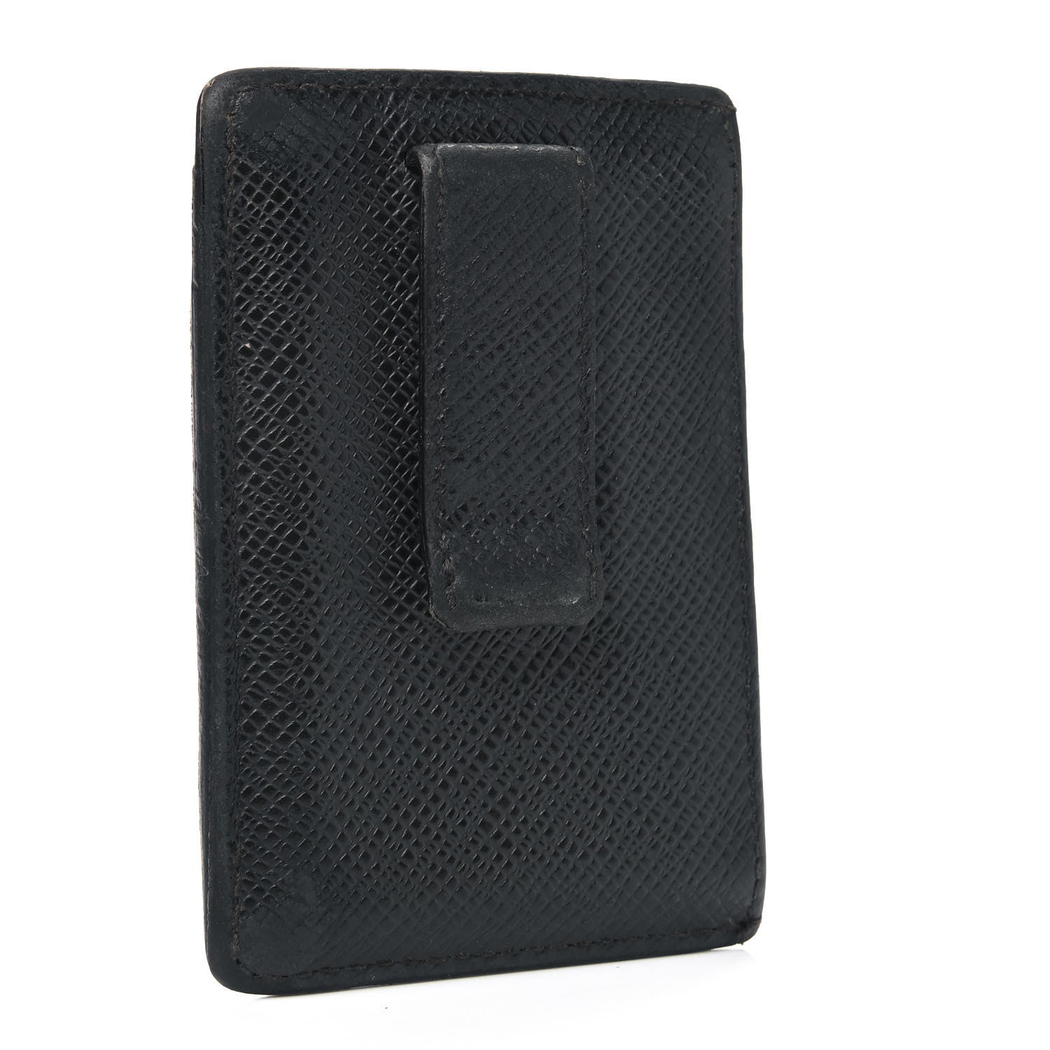 Louis Vuitton Taiga Card Holder Bill Clip Black 2 of 9