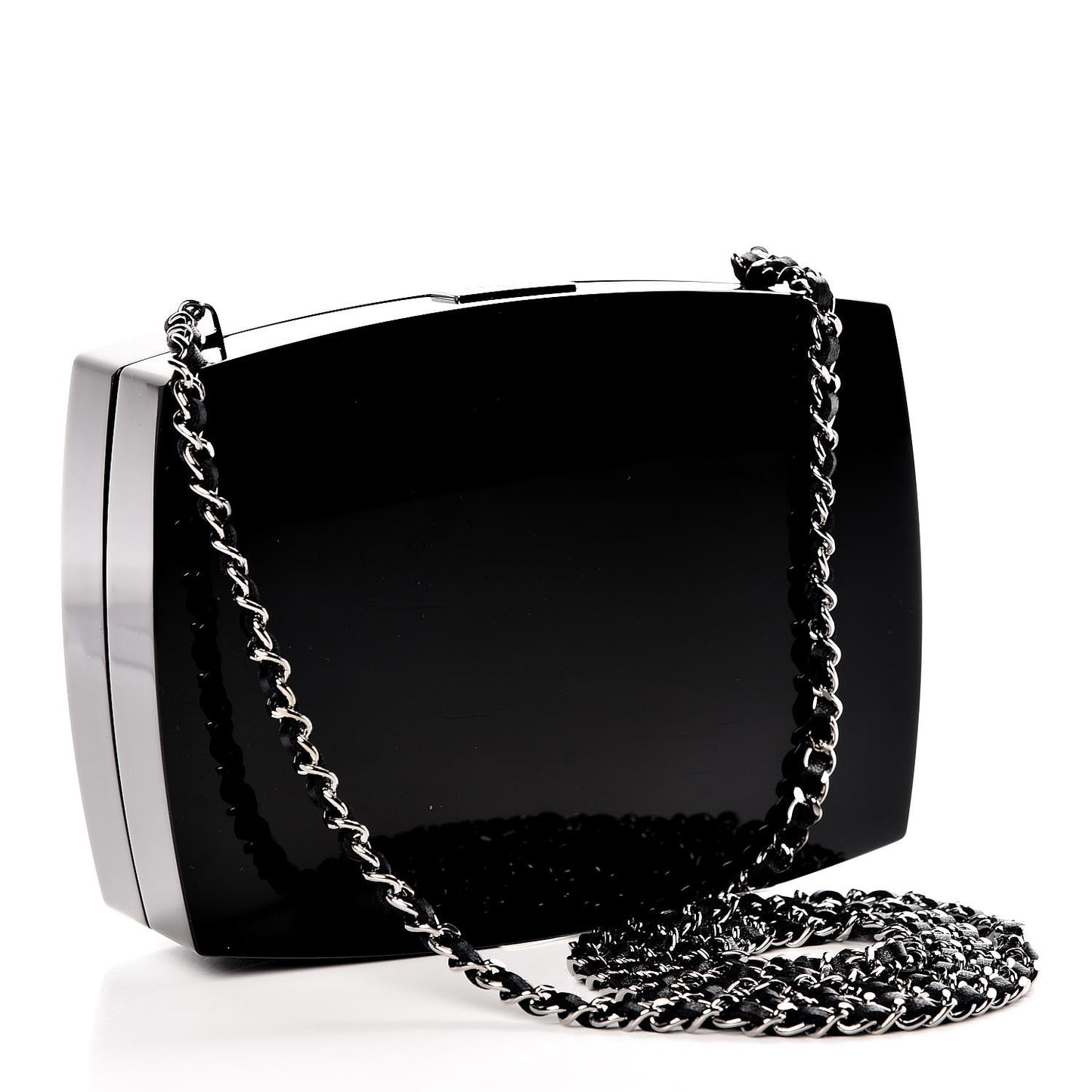 Plexiglass Compact Box Clutch Black
