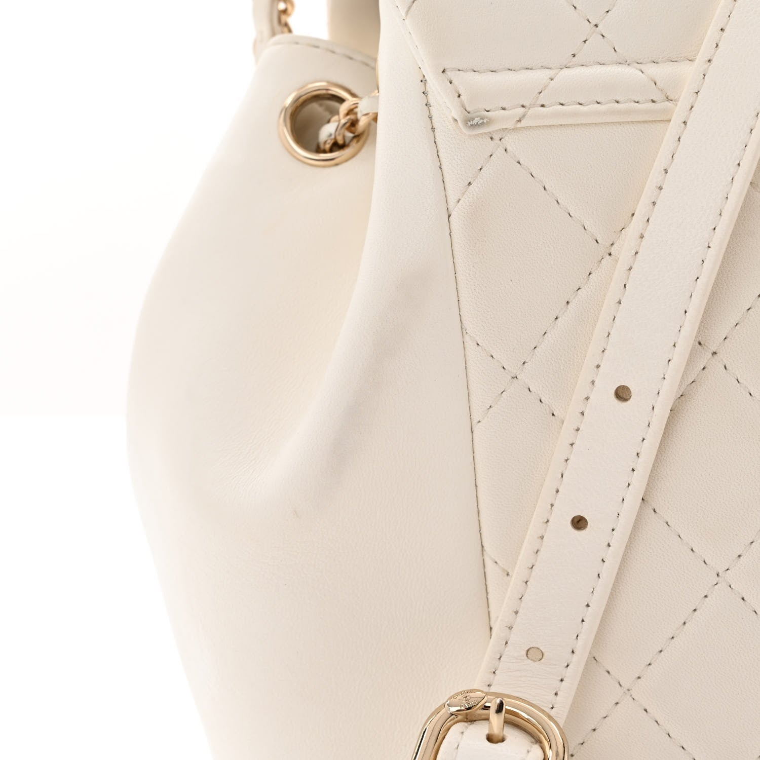 Chanel Lambskin Quilted Small Duma Drawstring Backpack White 13 of 17