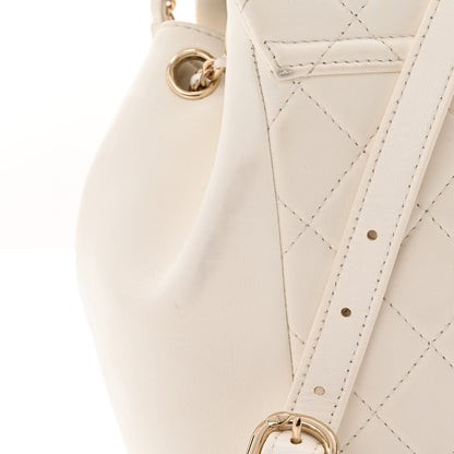 Chanel Lambskin Quilted Small Duma Drawstring Backpack White 13 of 17