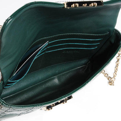 Christian Dior Patent Cannage New Lock Pouch Vert Sapin 5 of 7