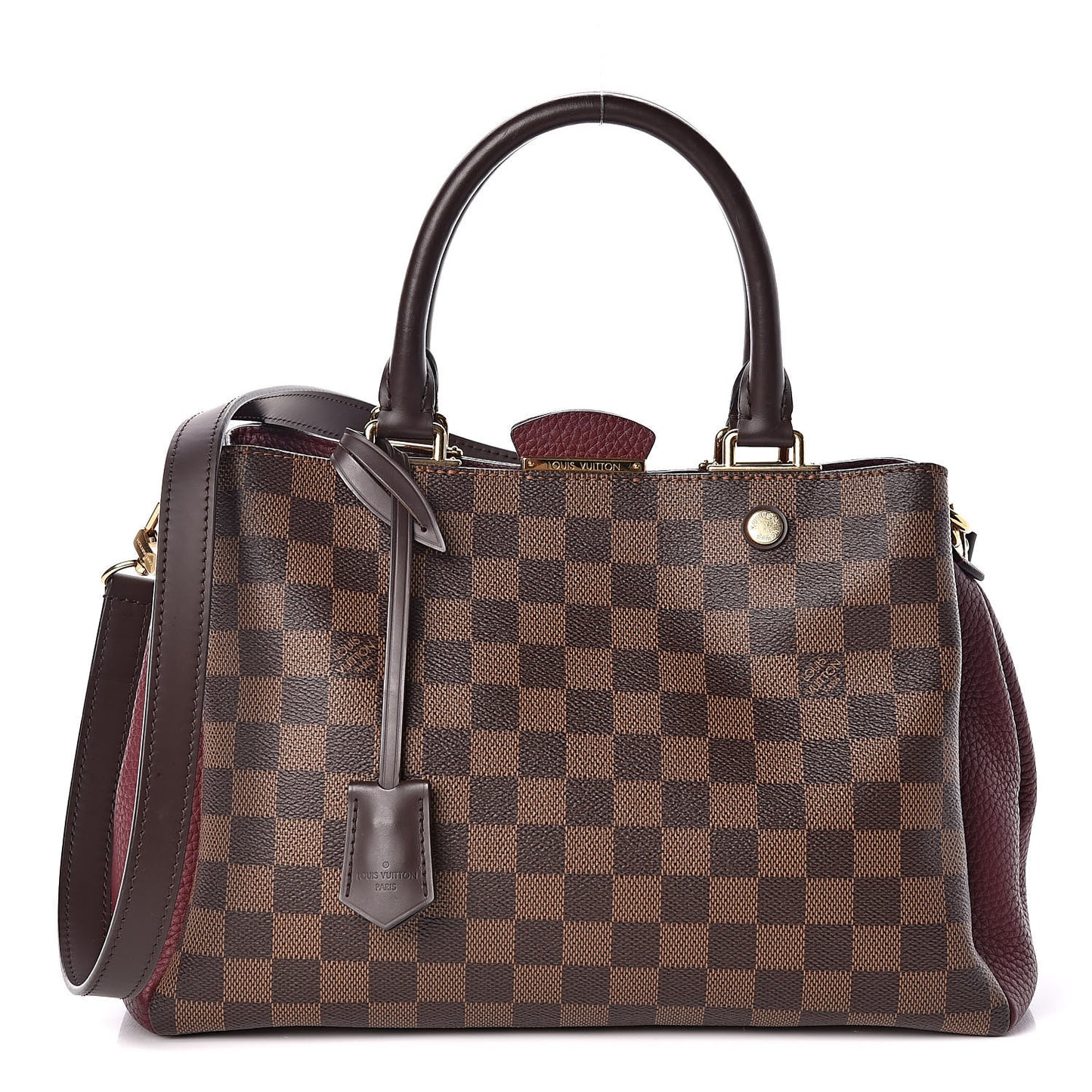 Damier Ebene Cuir Taurillon Brittany Bordeaux