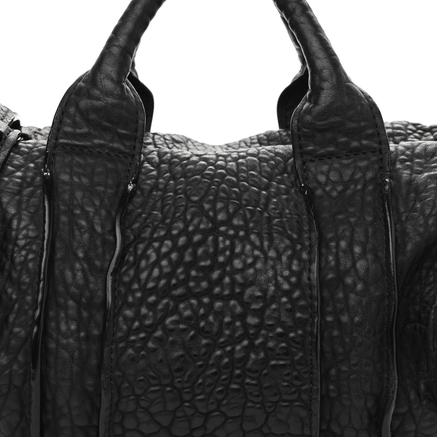 Alexander Wang Pebbled Lambskin Inside Out Rocco Black Clear Resin Hardware 7 of 10