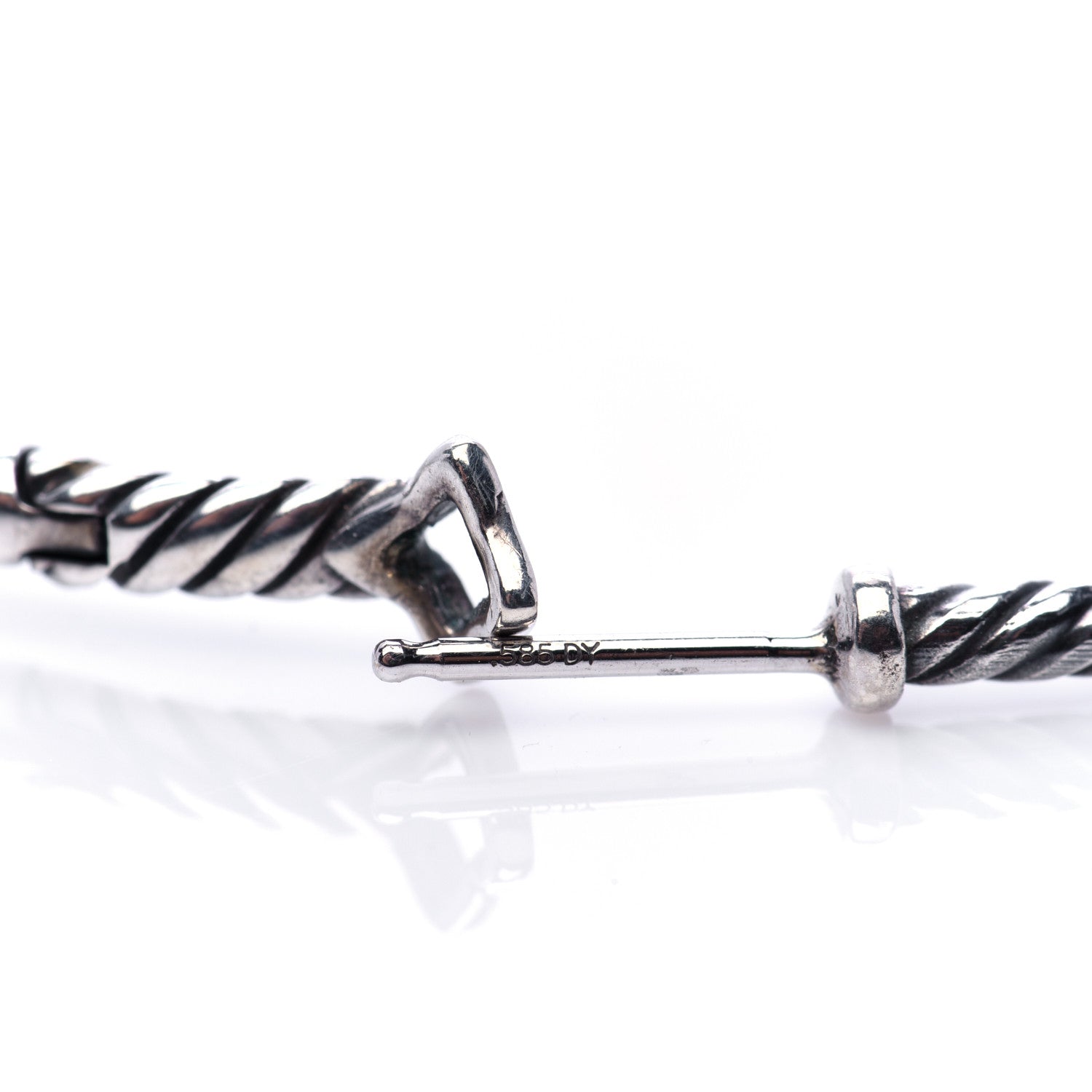 David Yurman Sterling Silver Large Cable Classics Hoop Earrings 5 of 5