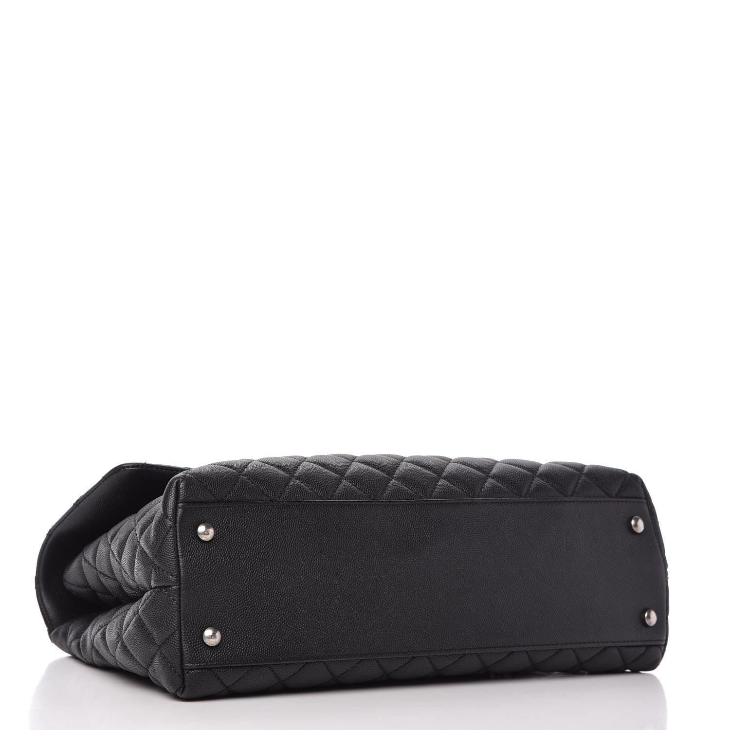 Chanel Caviar Lizard Quilted Medium Coco Handle Flap Black 4 of 10