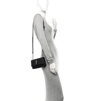 Saint Laurent Grain De Poudre Monogram Toy West Hollywood Fold-Over Bag Black 2 of 9