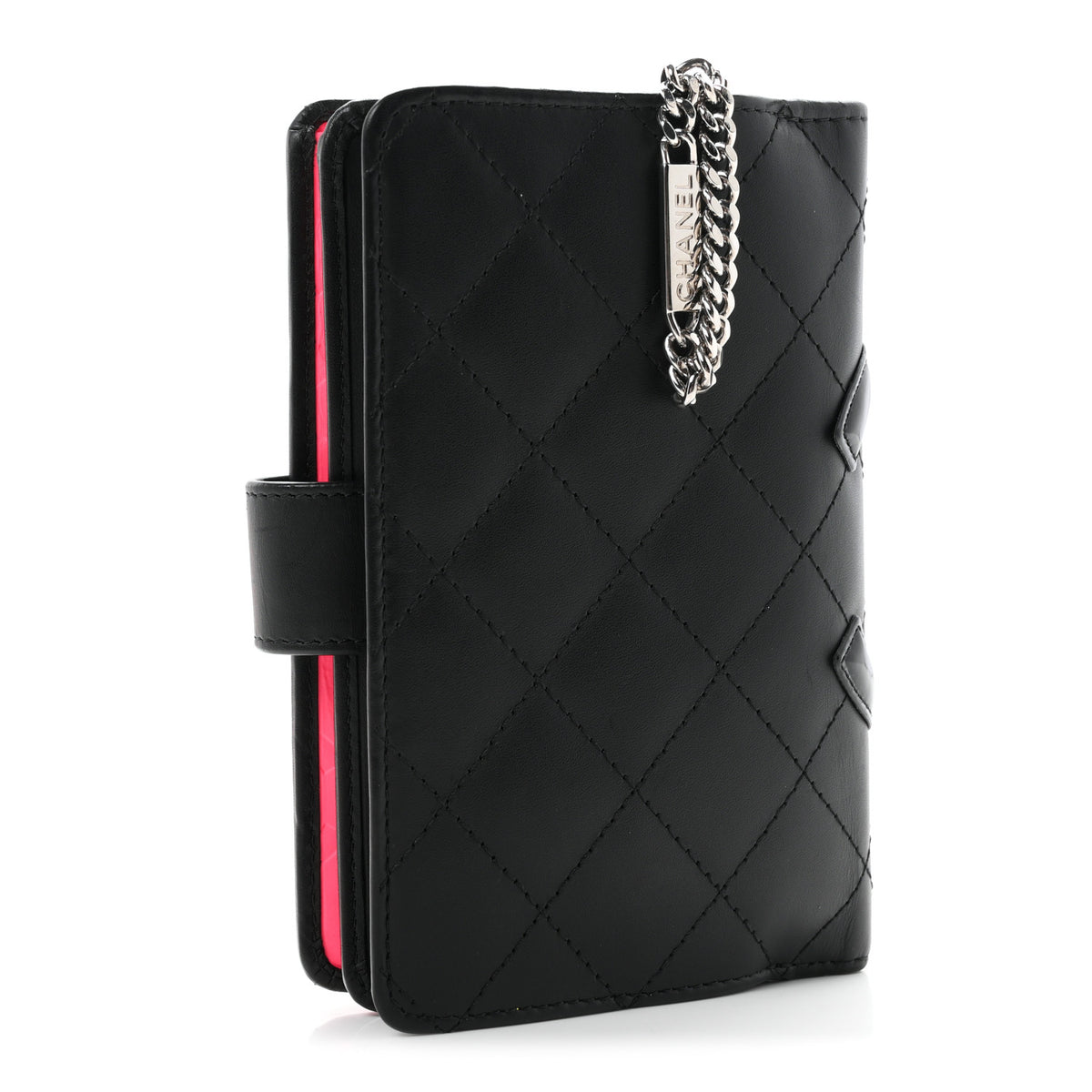 Calfskin Cambon Zipped Pocket Wallet Black
