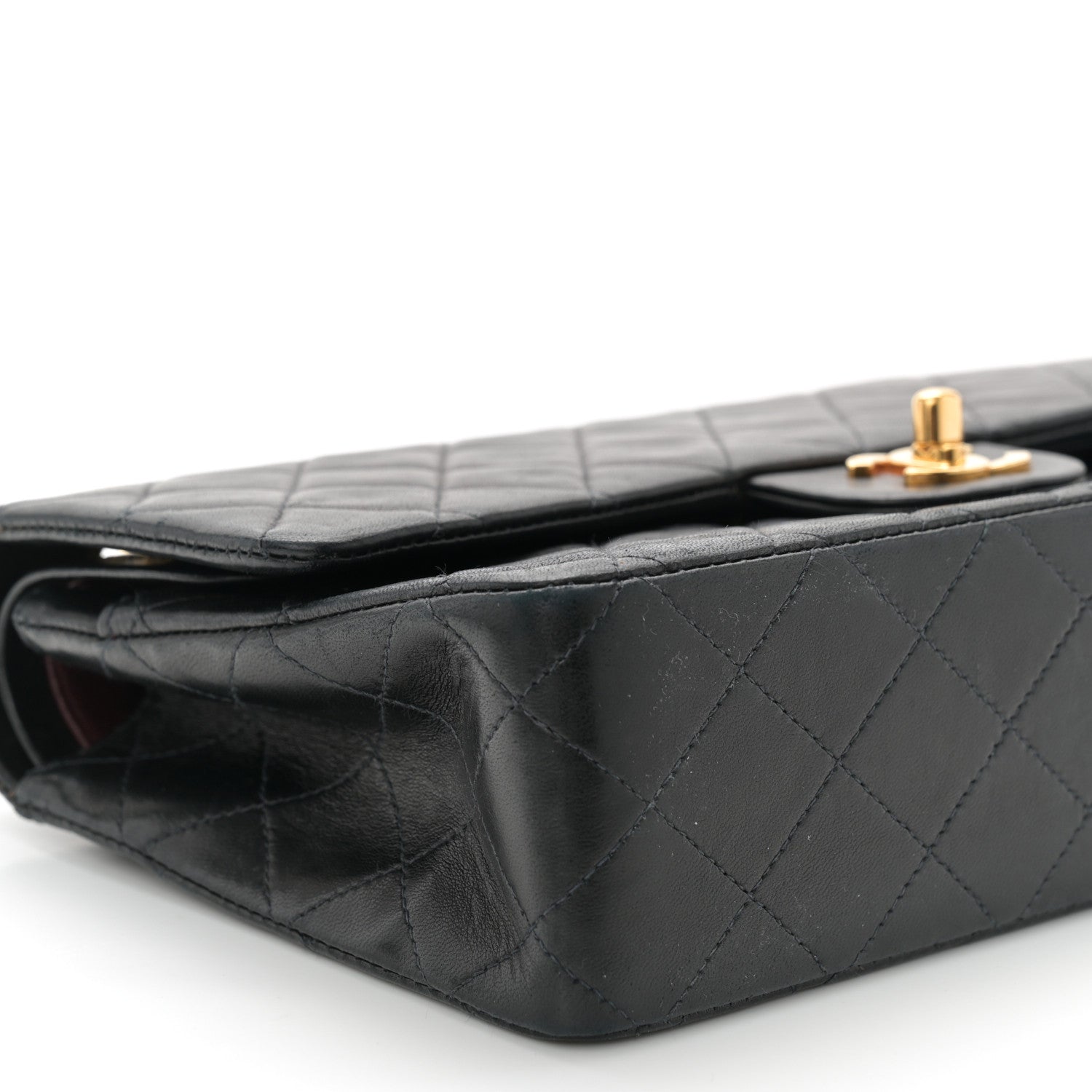 Chanel Lambskin Quilted Medium Double Flap Black 9 of 10