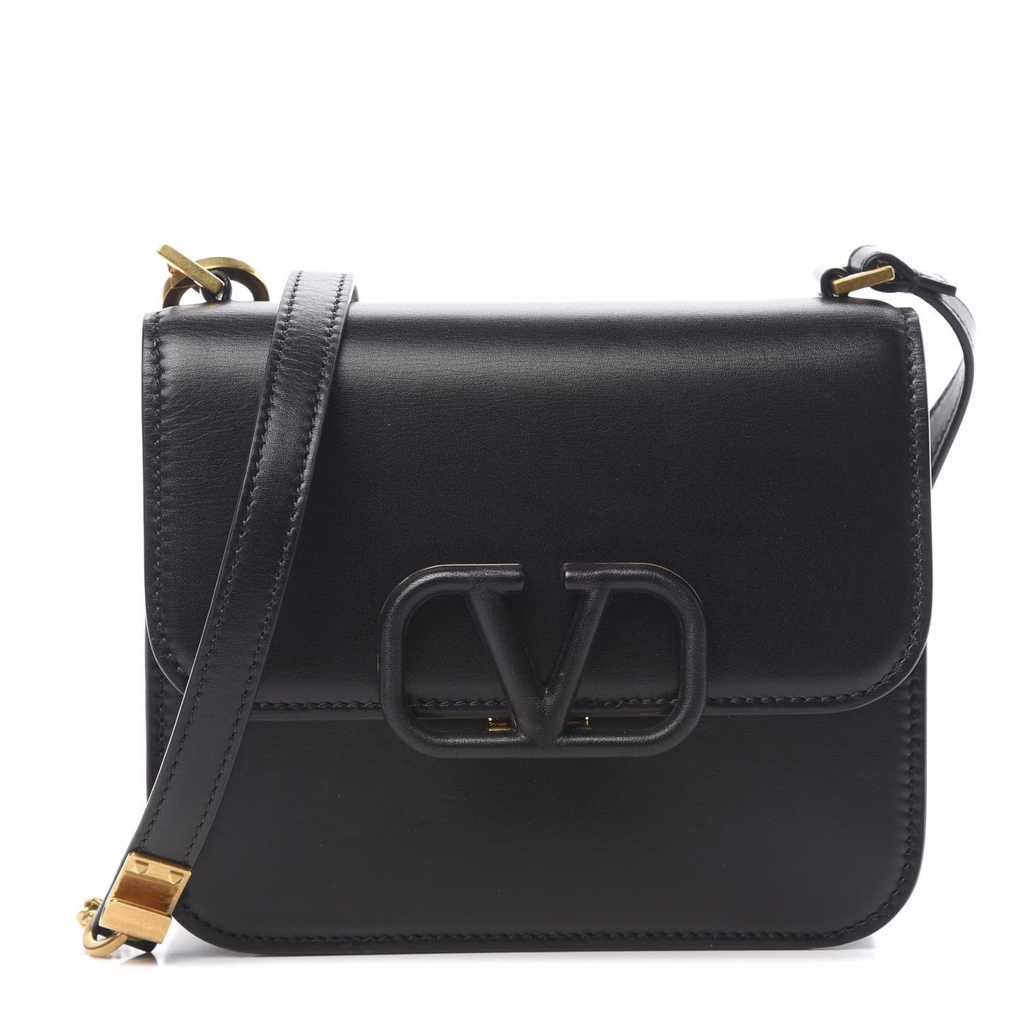 Smooth Calfskin Small VSling Shoulder Bag Black