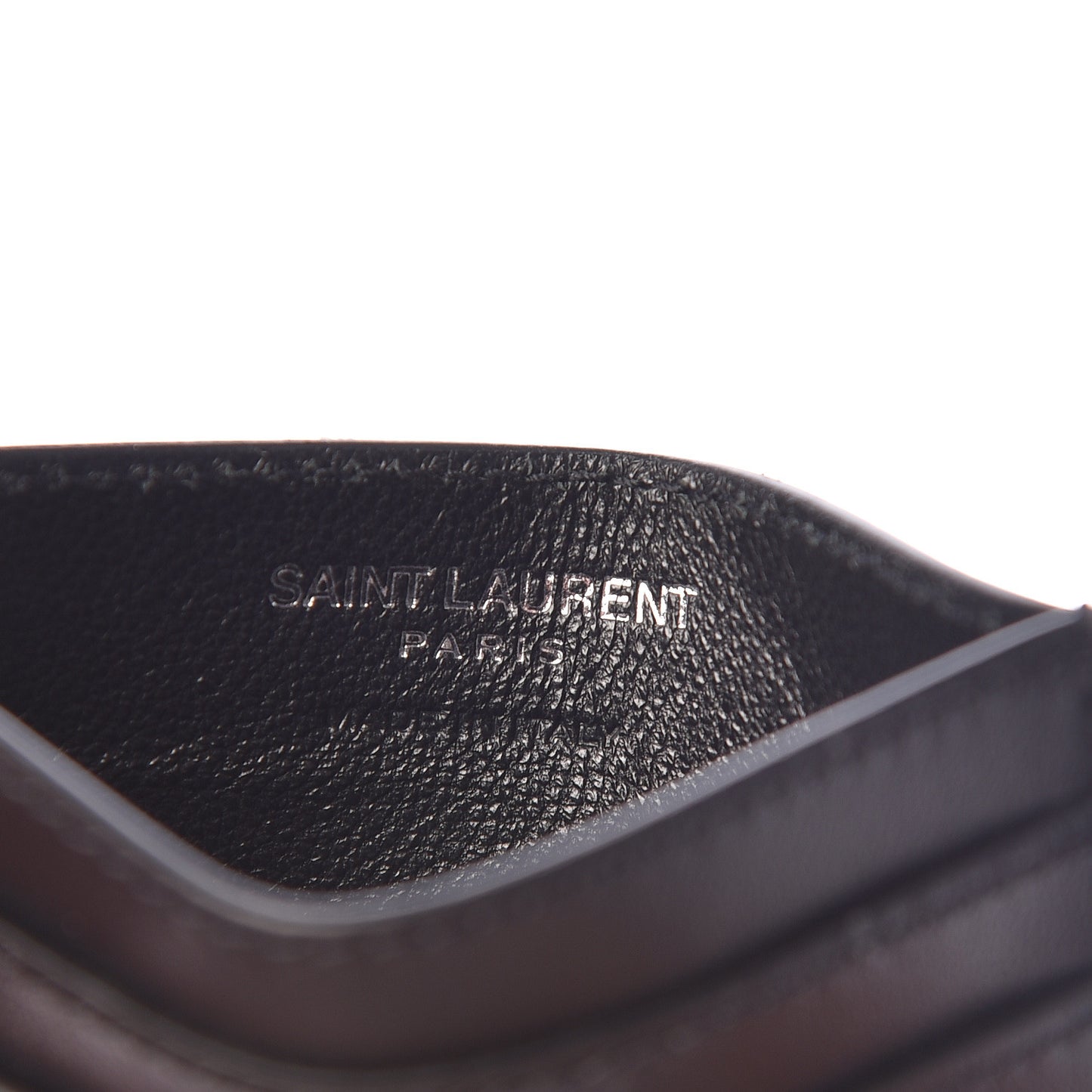 Calfskin Paris SL Love Patch Credit Card Case Black