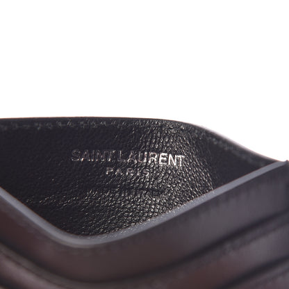 Saint Laurent Calfskin Paris SL Love Patch Credit Card Case Black 6 of 8