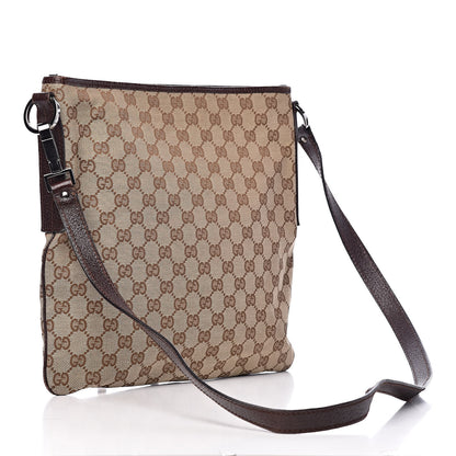 Gucci GG Supreme Monogram Medium Flat Messenger Bag Dark Brown 3 of 15