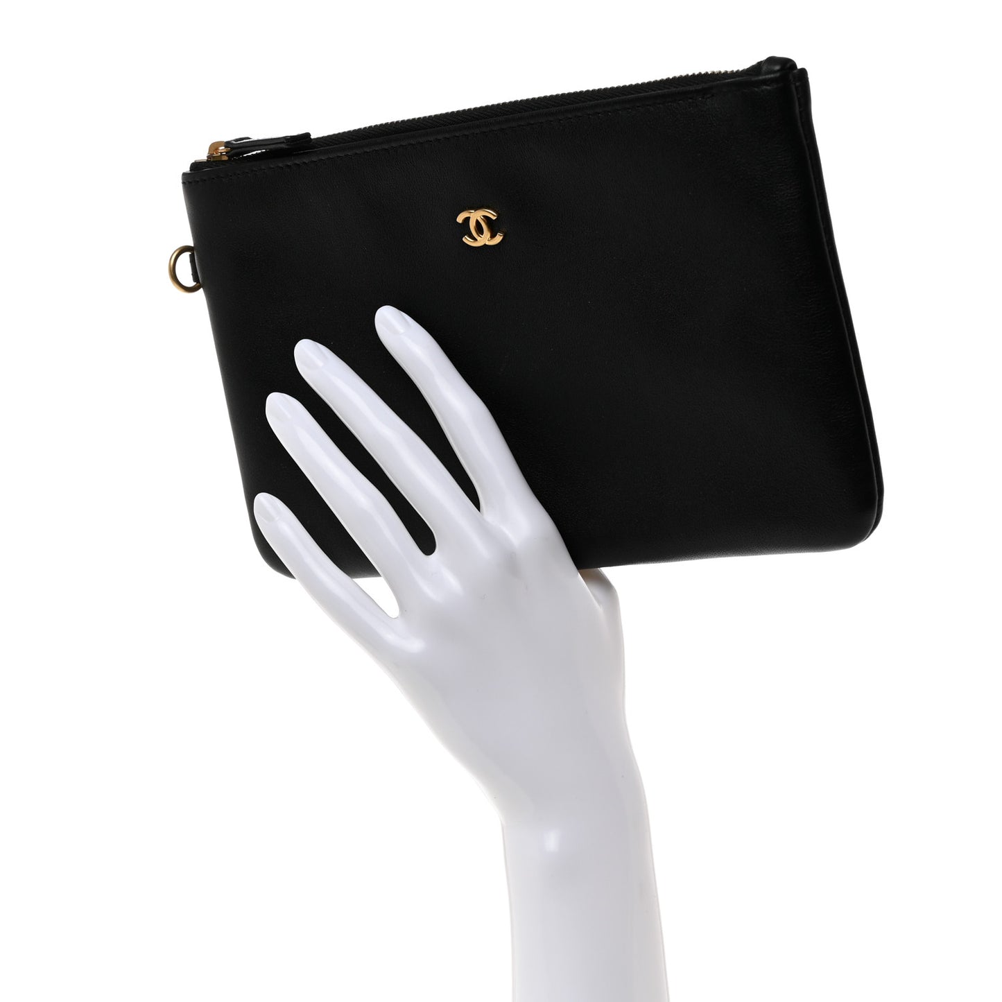 Shiny Calfskin Chanel 22 Removable Pouch Black