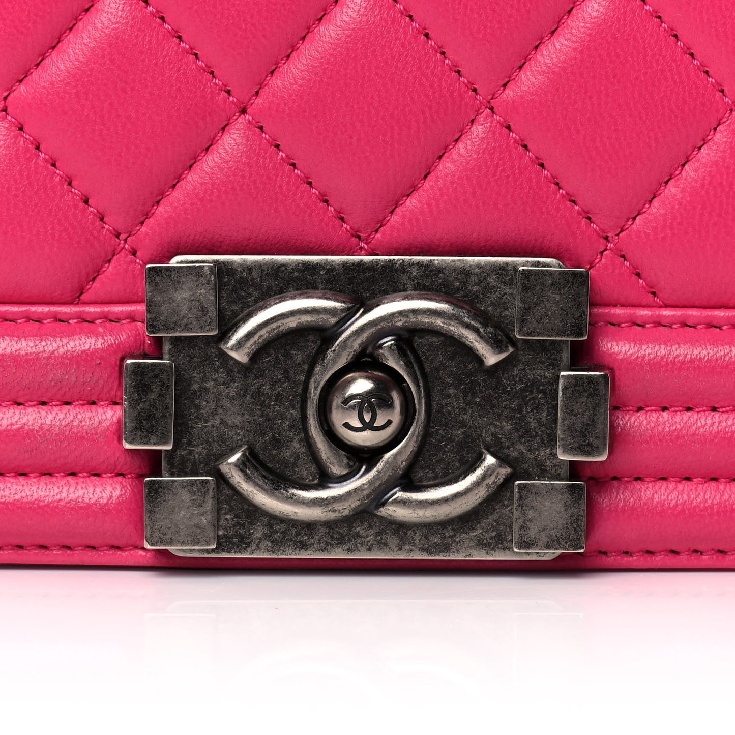 Calfskin Quilted Large Boy Flap Pink