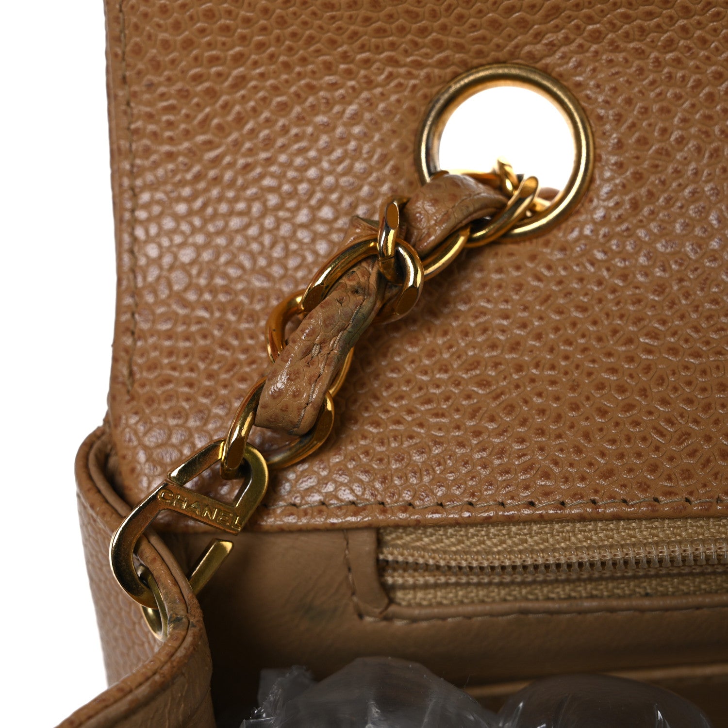 Chanel Caviar Quilted Medium Single Flap Beige 12 of 12