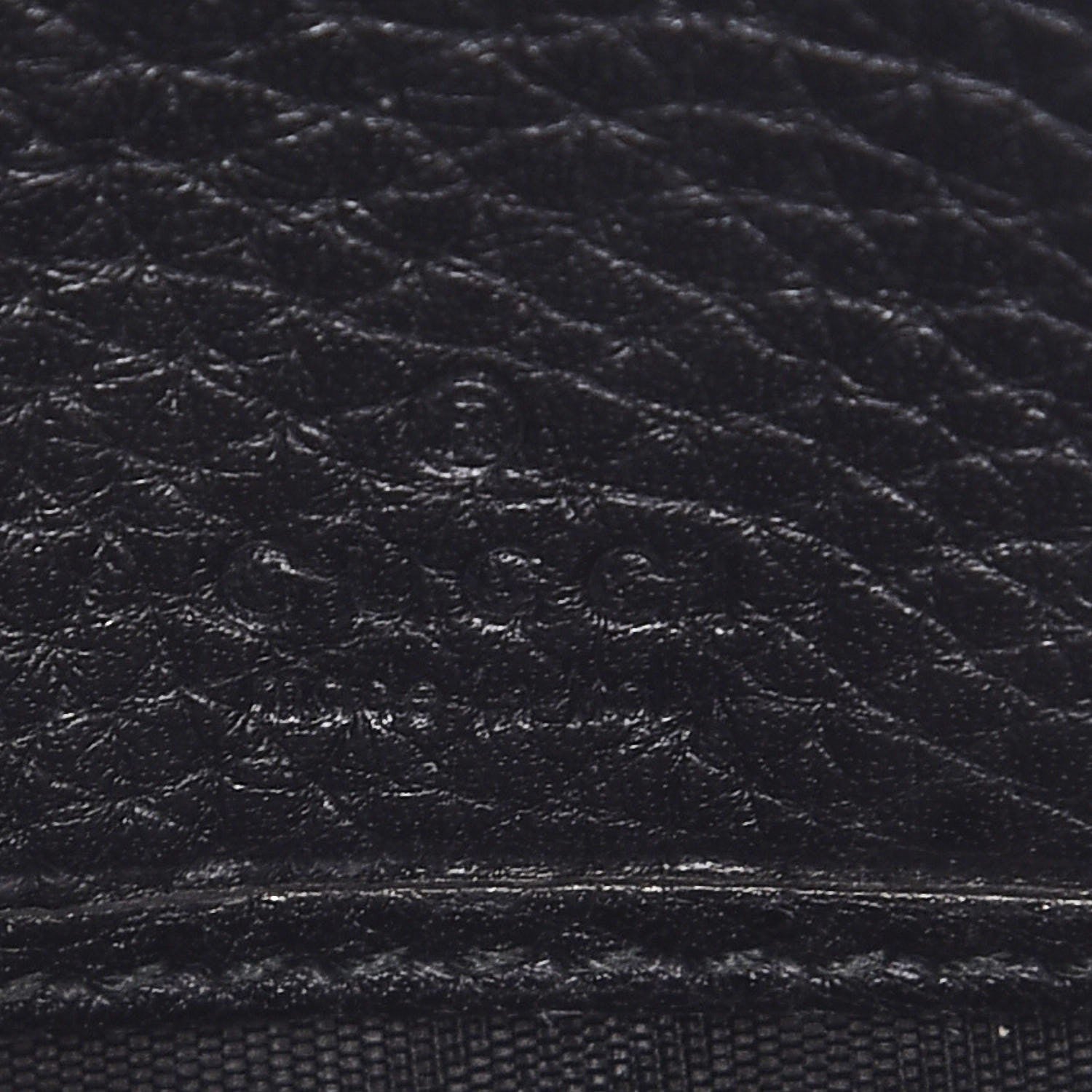 Gucci Pebbled Calfskin Soho Compact Disco Zip Around Wallet Black 7 of 8