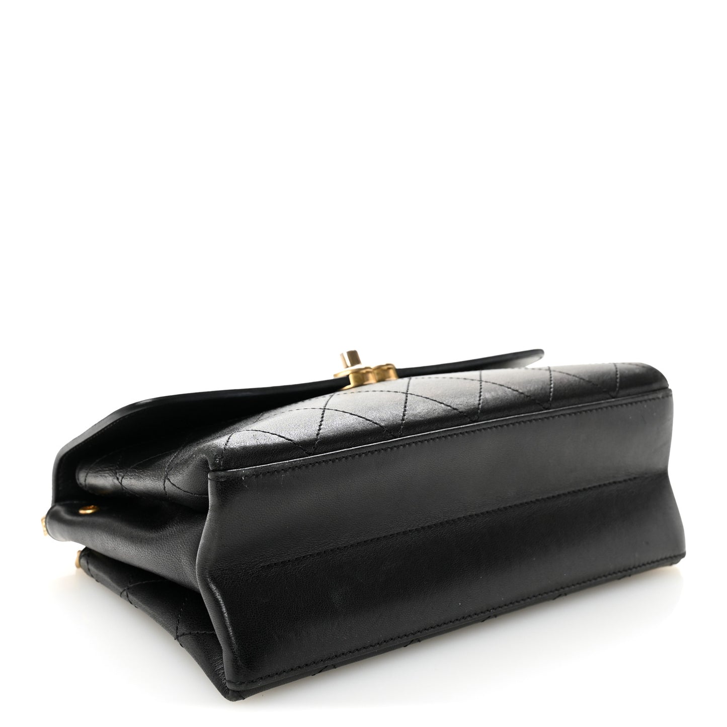 Lambskin Stitched Coco Luxe Small Flap Black