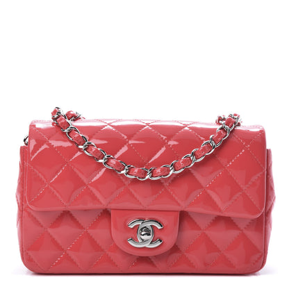 Chanel Patent Calfskin Quilted Mini Rectangular Flap Pink 1 of 11