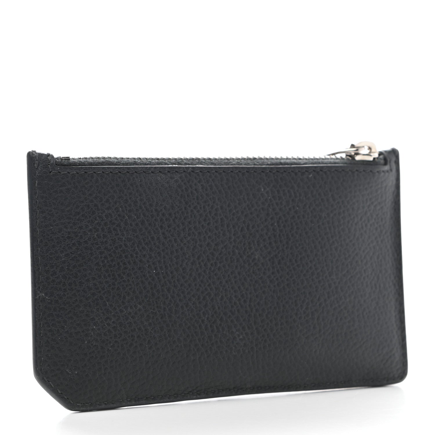 Saint Laurent Grained Calfskin 5 Fragments Zip Pouch Card Holder Dark Smog 3 of 7