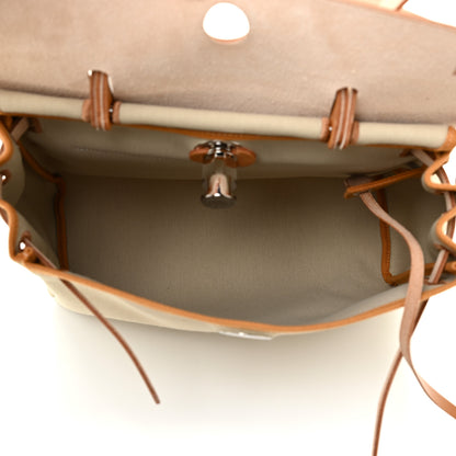 Hermes Vache Hunter Toile Herbag Zip 31 PM Beton Natural 6 of 11