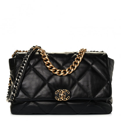 Chanel Goatskin Quilted Maxi Chanel 19 Flap Black 1 of 4