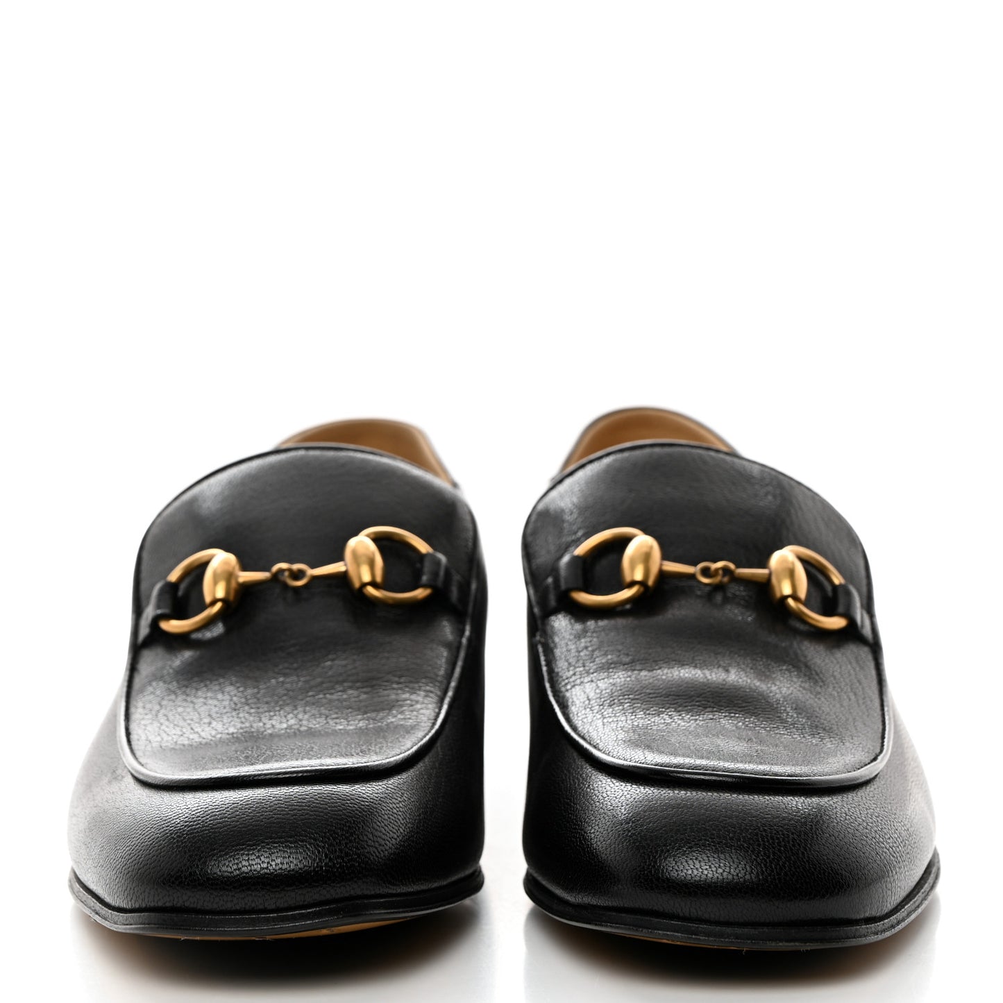 Goatskin Womens Horsebit Mid-Heel Loafers 39 Black