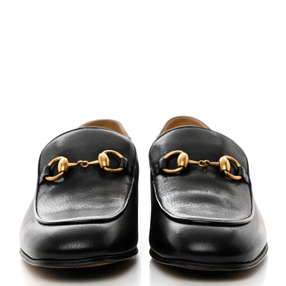 Gucci Goatskin Womens Horsebit Mid-Heel Loafers 39 Black 2 of 8