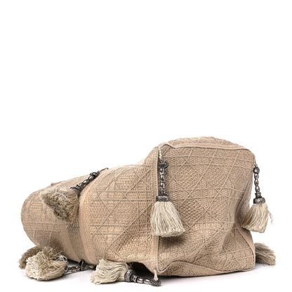 Christian Dior Canvas Embroidered D-Bubble Bucket Bag Beige 3 of 4