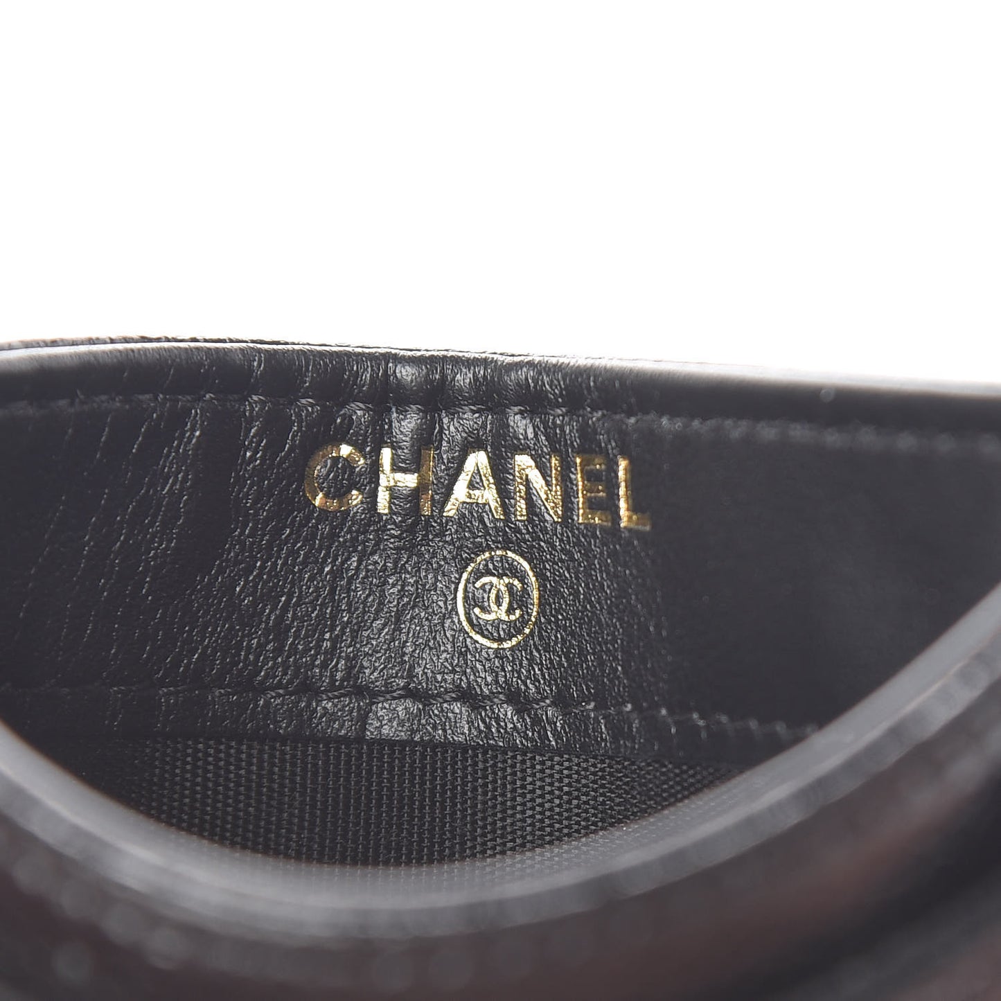 Caviar Camellia Embossed Card Holder Black