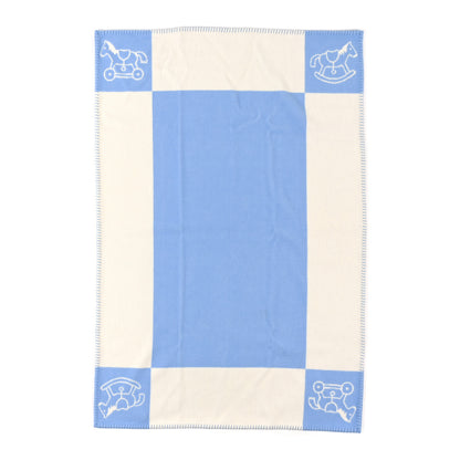 Hermes Wool Cashmere Adada Avalon Baby Blanket Blue Glacier 3 of 5