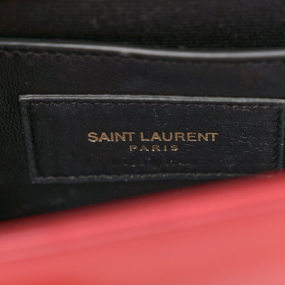 Saint Laurent Grain De Poudre Small Monogram Kate Satchel Red 7 of 15