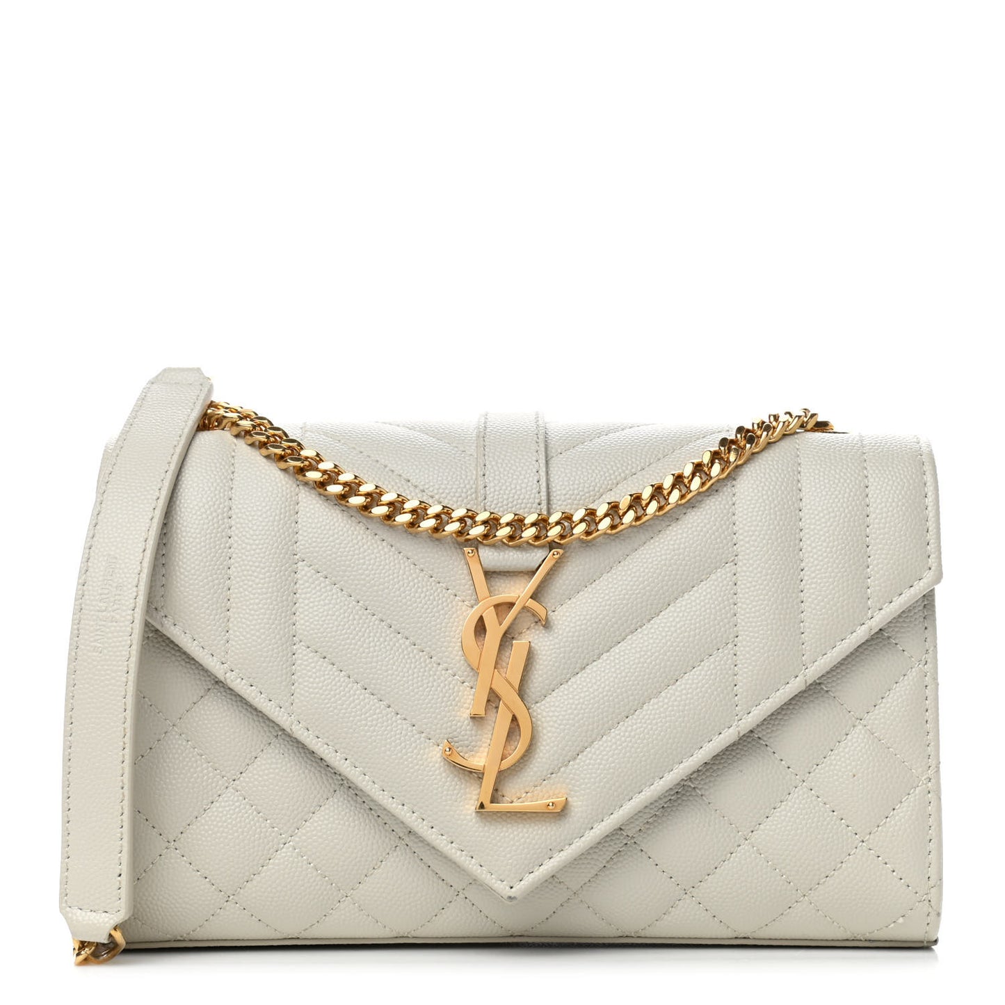 Grain De Poudre Textured Mixed Matelasse Triquilt Small Monogram Satchel Crema Soft