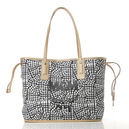 MCM Metallic Visetos Medium Liz Reversible Shopper Tote Gold 4 of 16