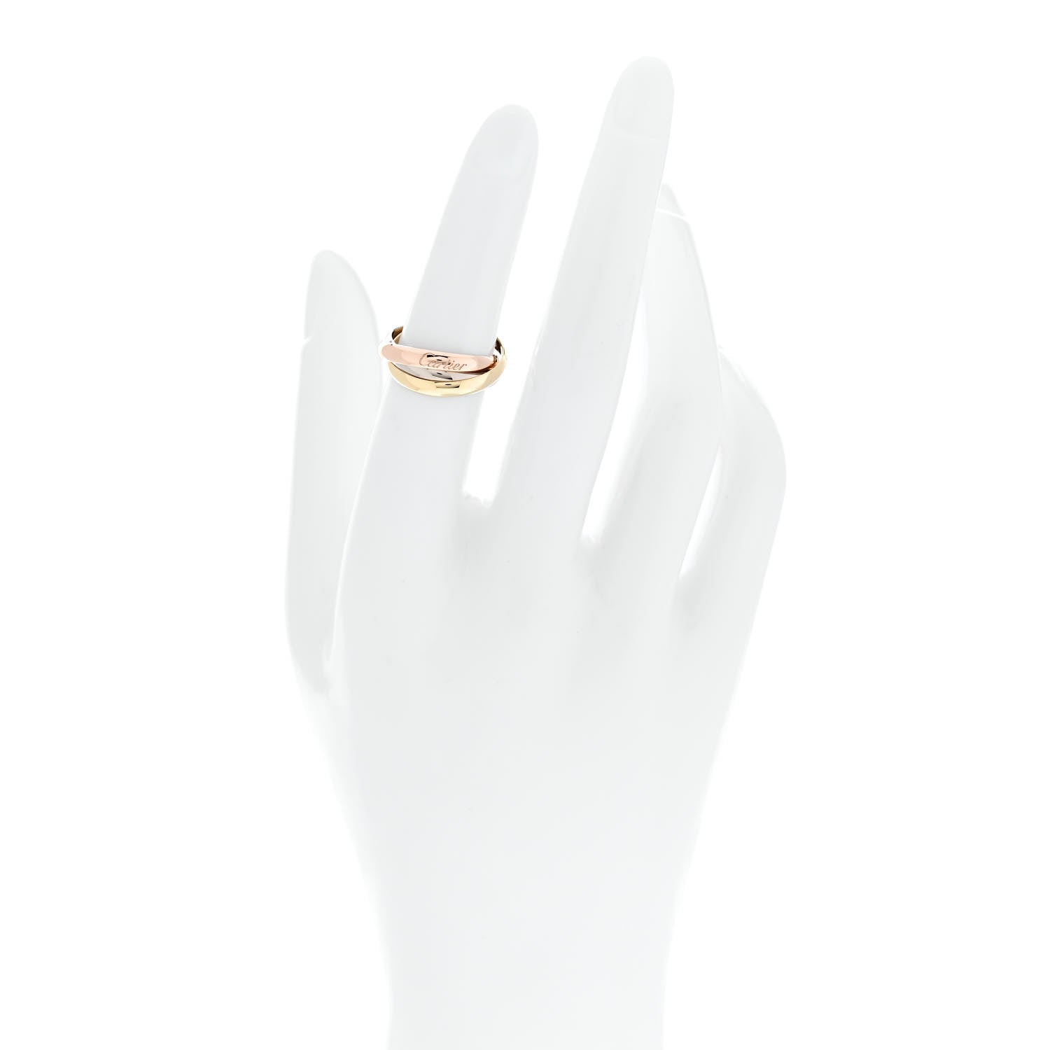 Cartier 18K Pink Yellow White Gold Small Trinity Ring 50 5.25 2 of 5