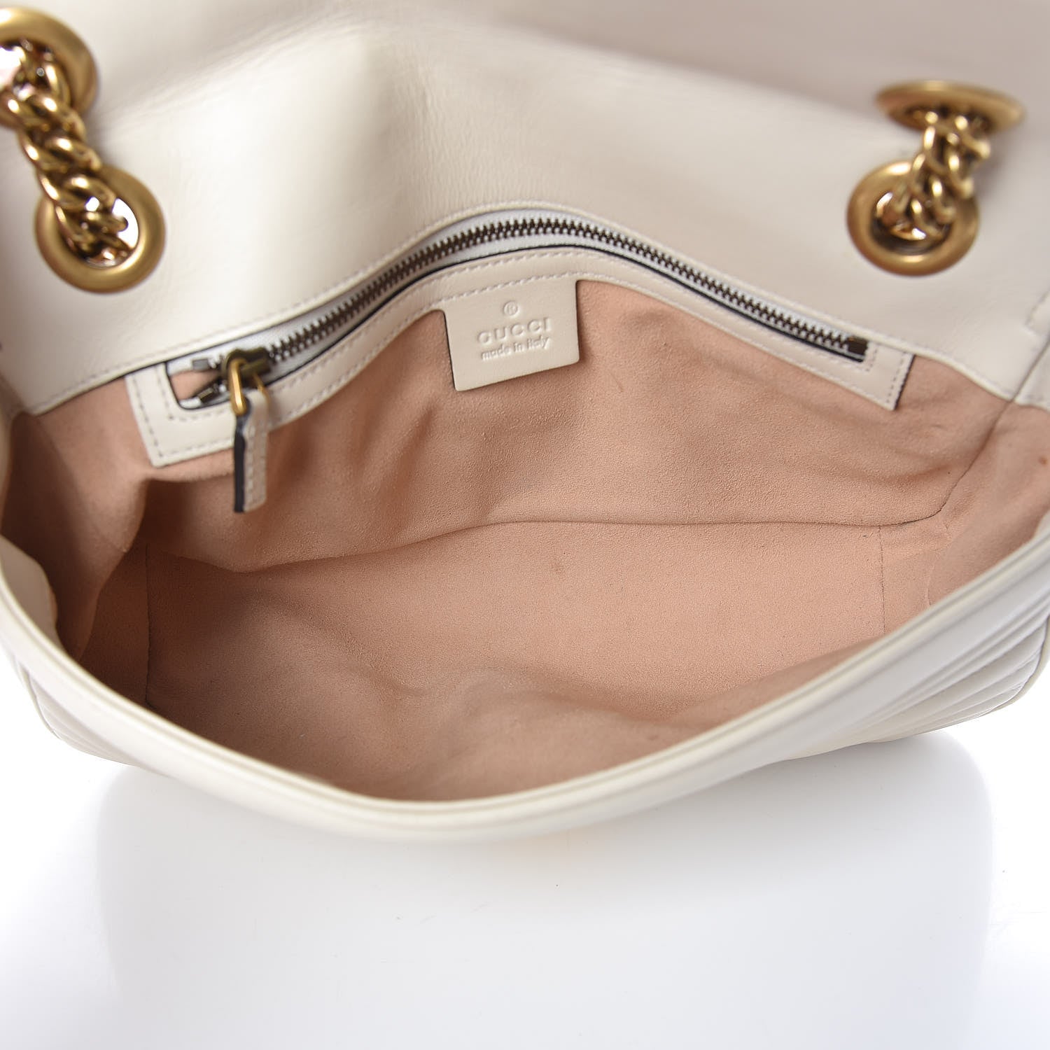 Gucci Calfskin Matelasse Small GG Marmont Shoulder Bag White 7 of 11